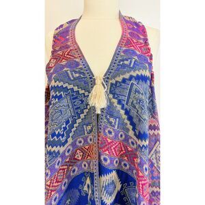 Boho Tribal Print Tassel Southwest Aztec Fringe Wrap Colorful Festival One Size
